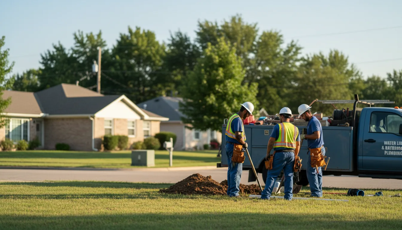 Residential water line and bathroom plumbing service in Creola, OH